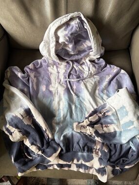 Young Fabulous & Broke Tie-Dye Pullover Hoodie in Lavender, Blue, Cream